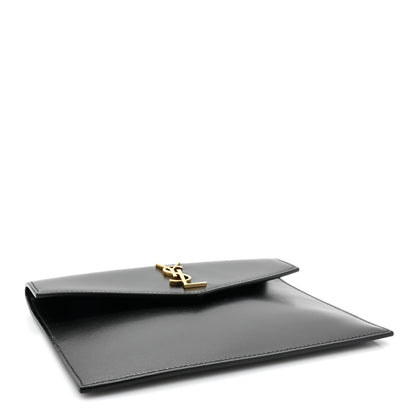 Saint Laurent Smooth Shiny Calfskin Monogram Uptown Baby Pouch Black 4 of 9