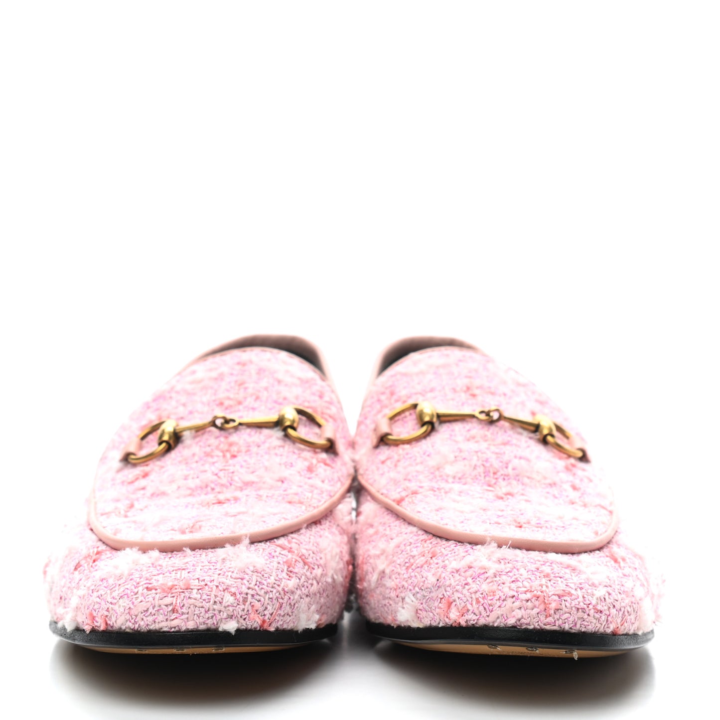 Wool Tweed Horsebit Womens Jordaan Loafers 40.5 Pink White Perfect Pink
