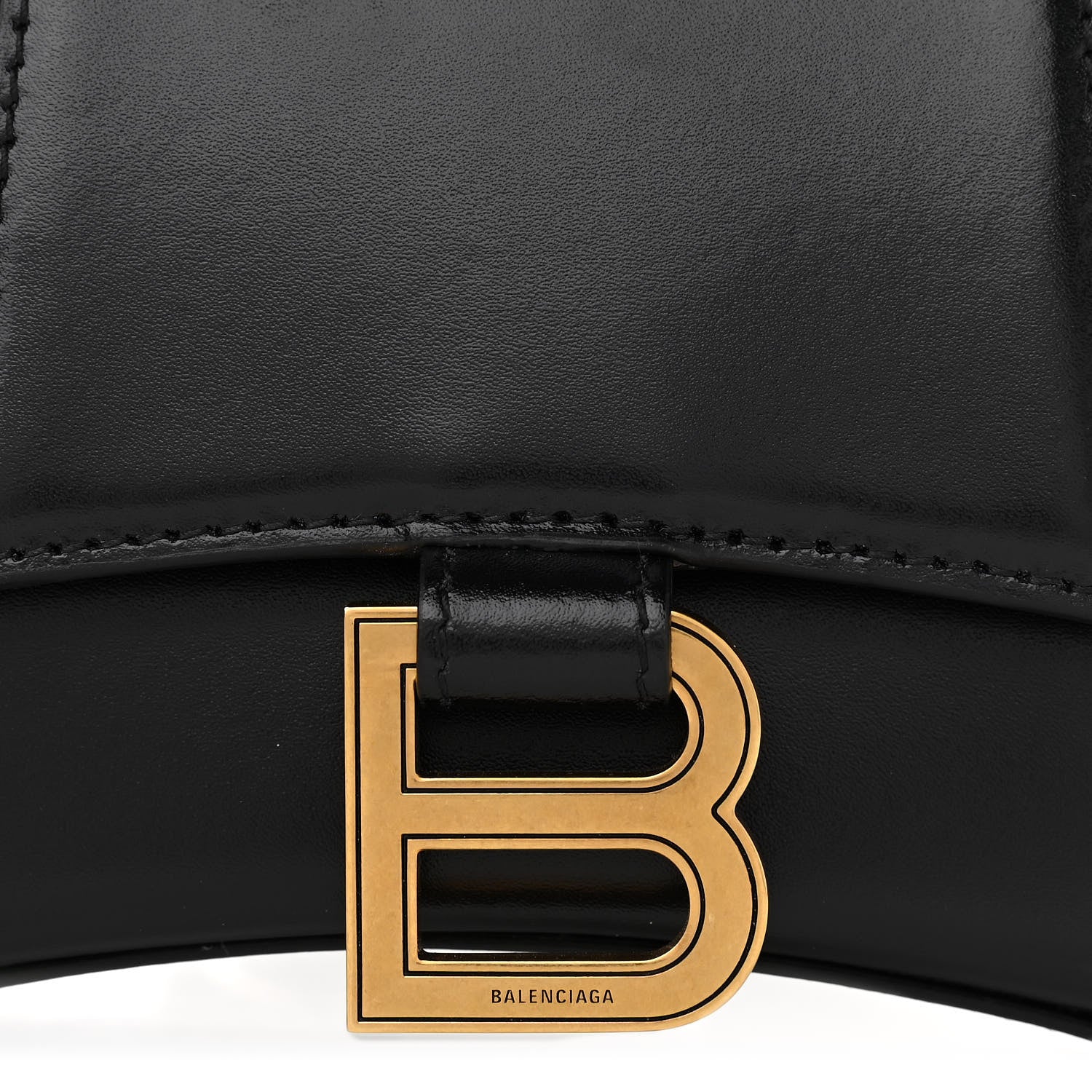 Balenciaga Shiny Box Calfskin Hourglass Top Handle Bag XS Black 9 of 11