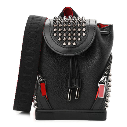 Christian Louboutin Calfskin Spiked Mini Explorafunk Keyring Bag Black 1 of 10