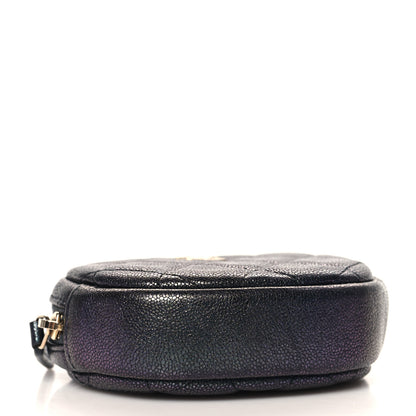 Chanel Iridescent Caviar Quilted Zip Around Classic Coin Purse Green Purple 4 of 7
