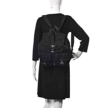 Prada Nylon Vela Medium Backpack Black 2 of 17