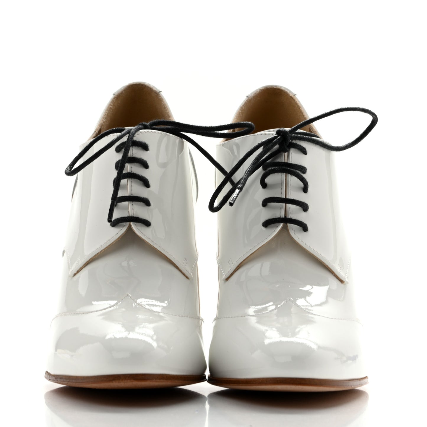 Patent CC Lace Up Ankle Boots 37.5 White
