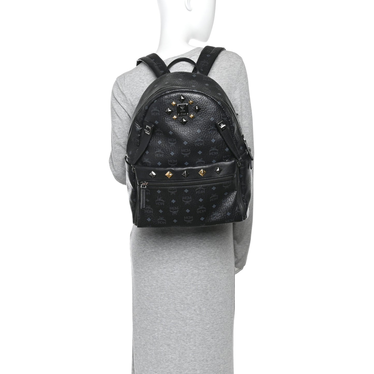 Visetos Studded Medium Dual Stark Backpack Black