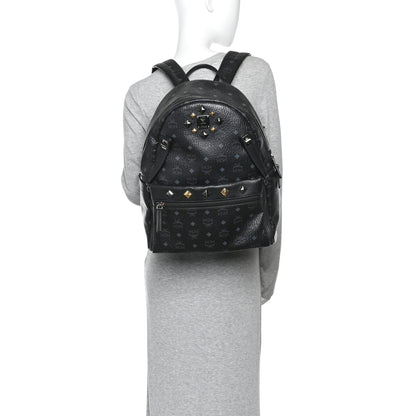 MCM Visetos Studded Medium Dual Stark Backpack Black 2 of 13