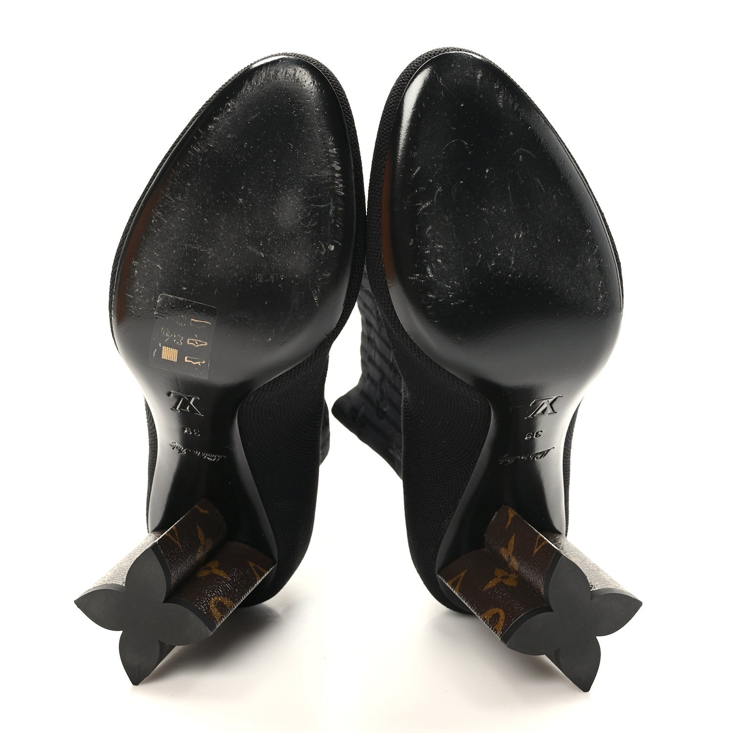 Louis Vuitton Monogram Stretch Fabric Silhouette Ankle Boots 39 Black 5 of 8