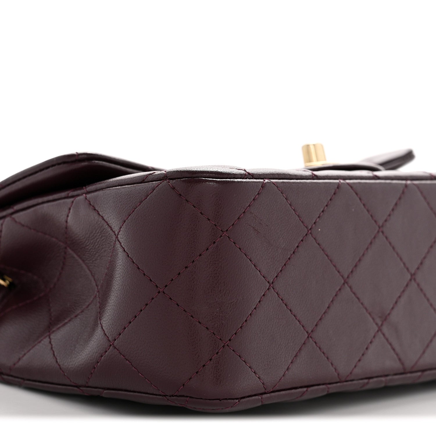 Chanel Lambskin Quilted Mini Rectangular Flap Dark Purple 9 of 12