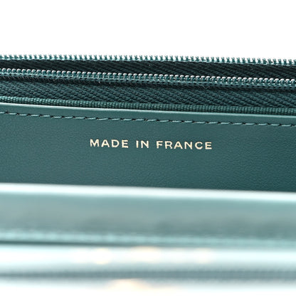 Chanel Shaded Patent Calfskin Quilted Wallet On Chain WOC Green Blue 7 of 12