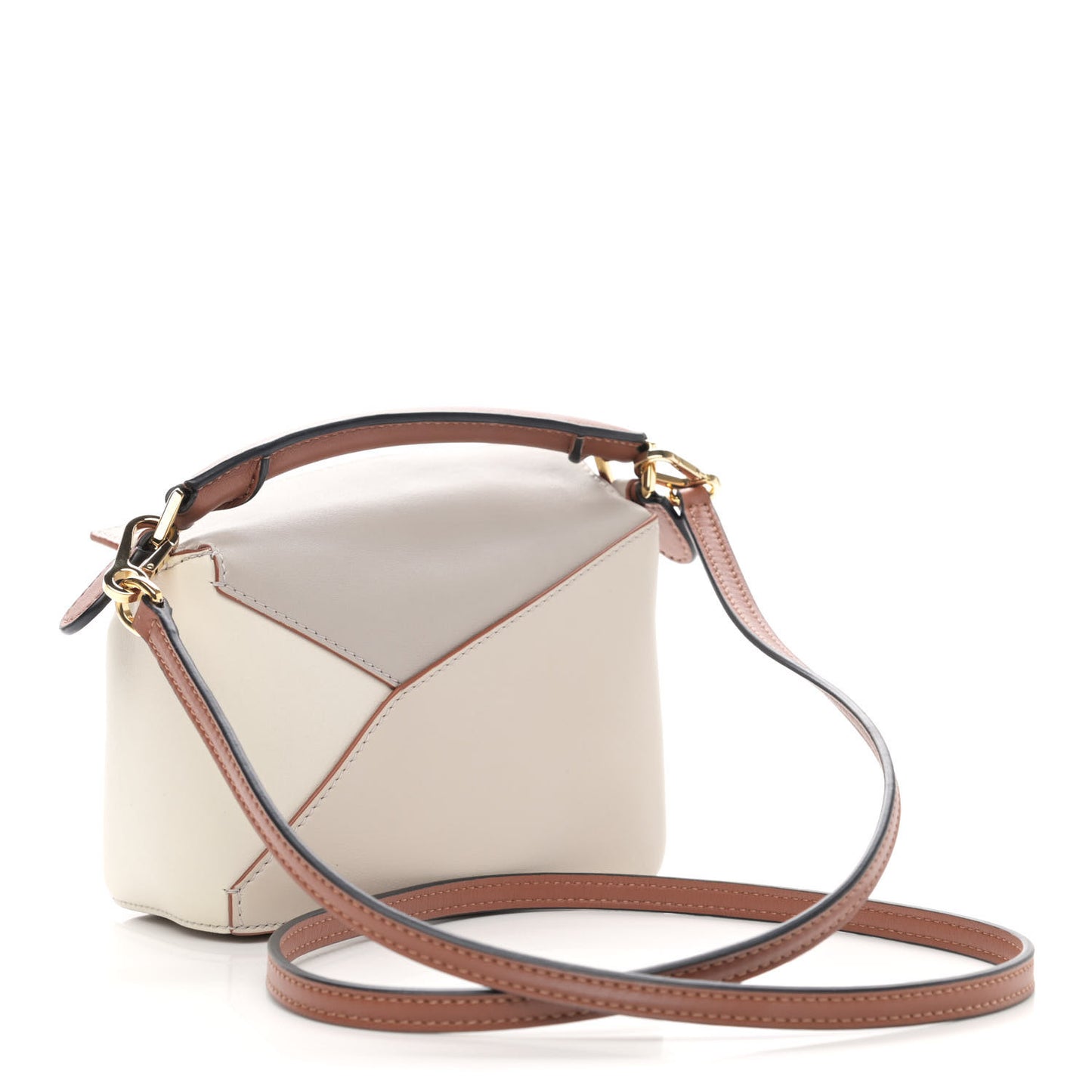 Calfskin Mini Puzzle Edge Bag Ghost Soft White