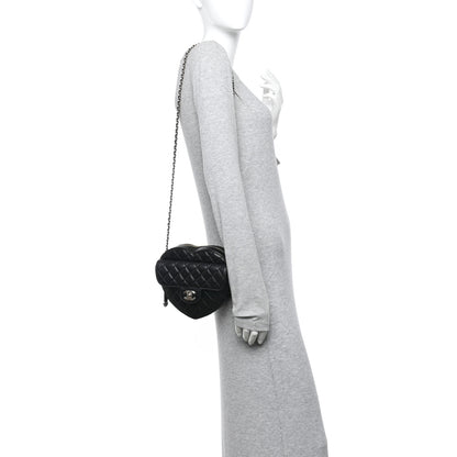 Chanel Lambskin Quilted Large CC In Love Heart Bag Black 2 of 10
