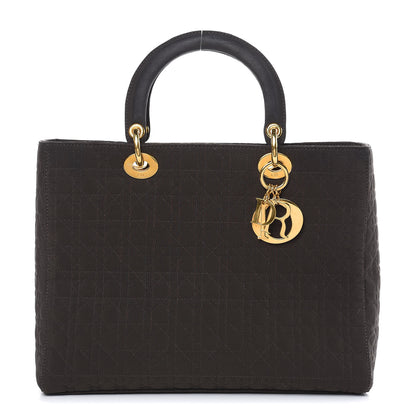 Christian Dior Nylon Cannage Large Lady Dior Dark Brown 1 of 14
