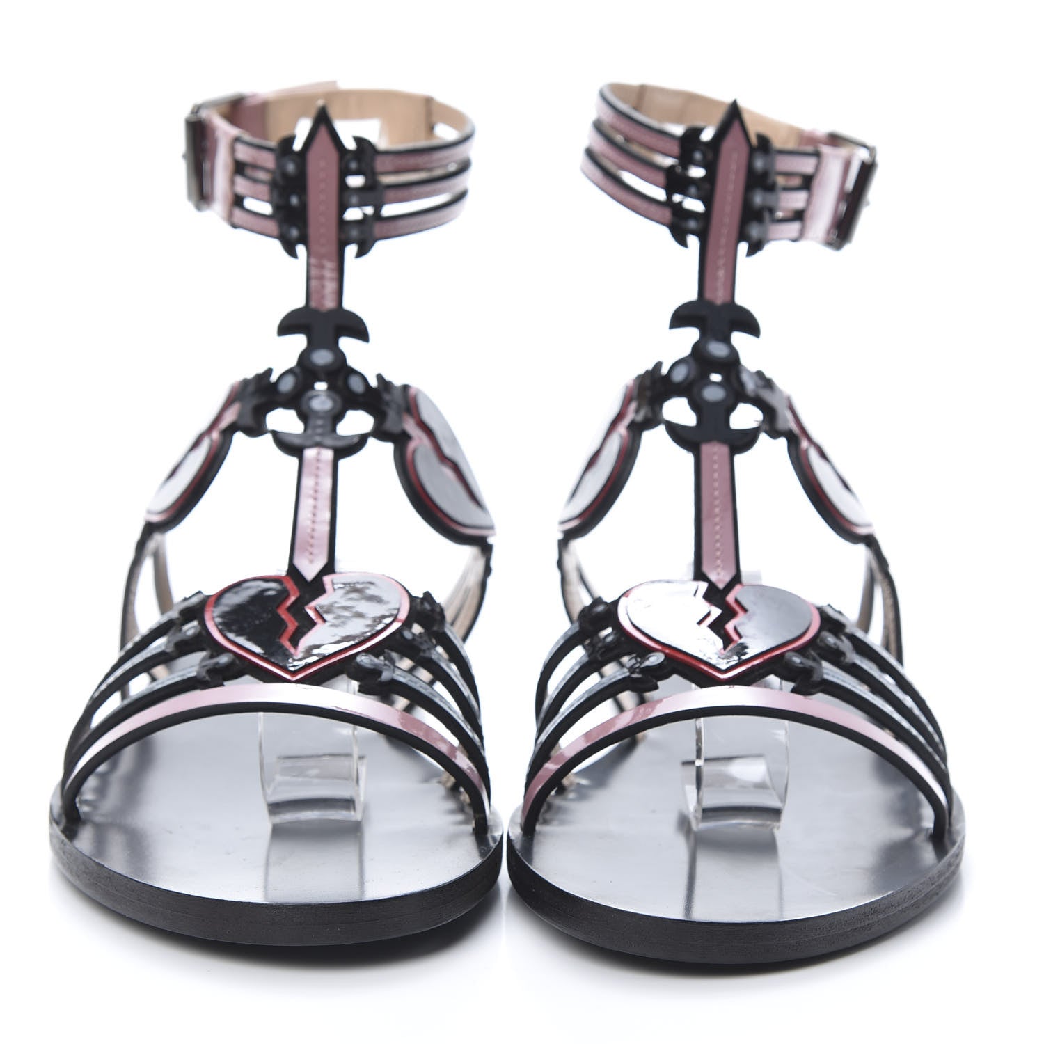 Valentino Garavani Nappa Loveblade Caged Flat Sandals 39 Black 2 of 11