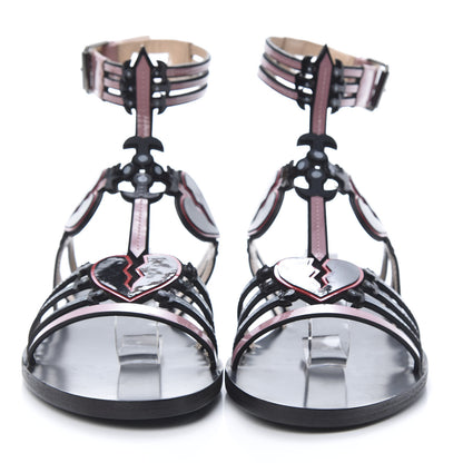 Valentino Garavani Nappa Loveblade Caged Flat Sandals 39 Black 2 of 11