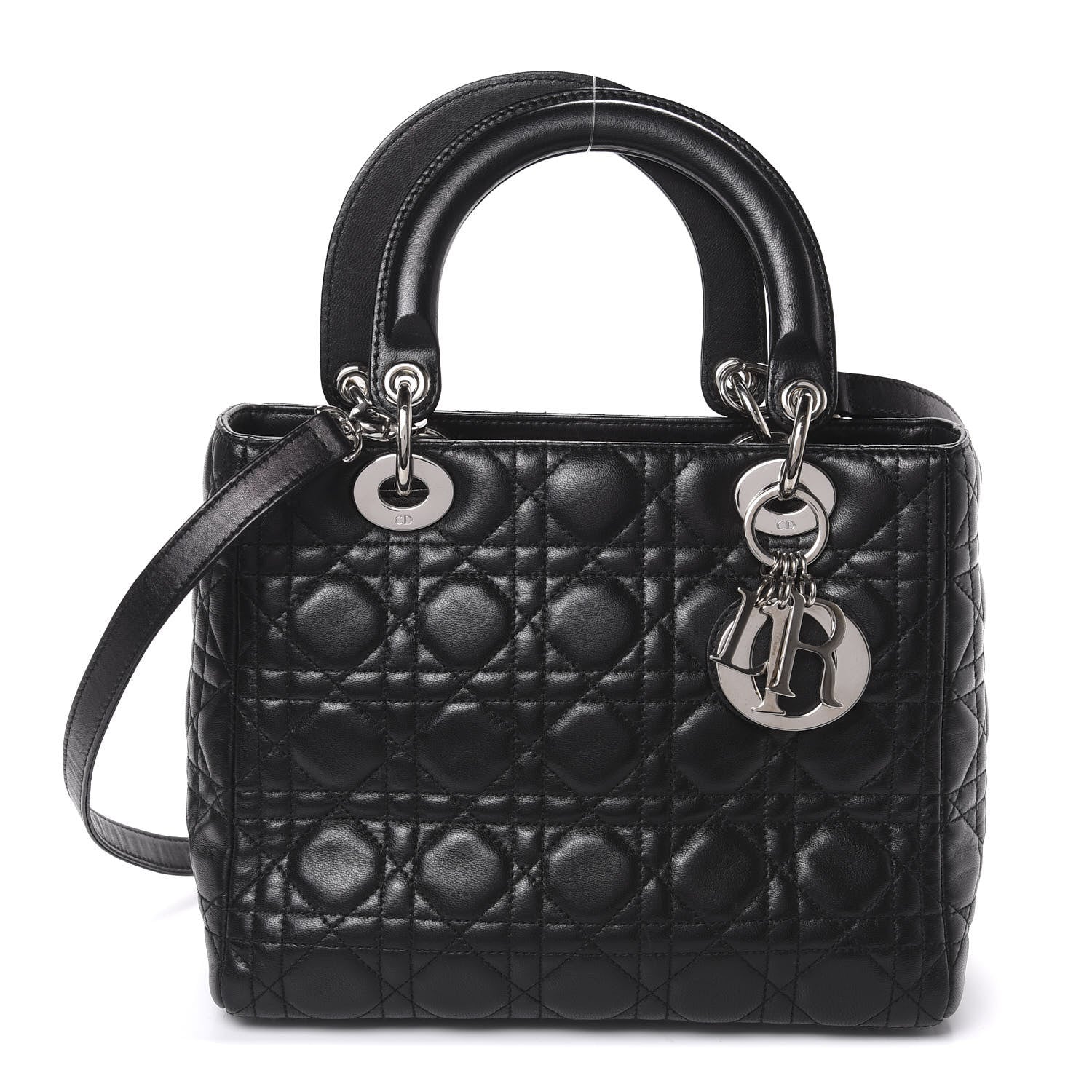 Christian Dior Lambskin Cannage Medium Lady Dior Black 1 of 10