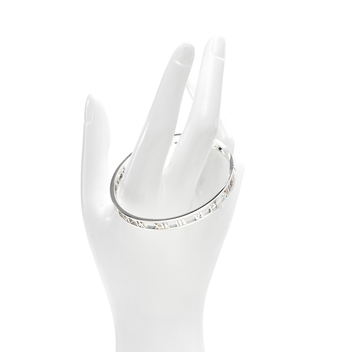 Tiffany Sterling Silver Narrow Atlas Open Bangle Bracelet 2 of 6