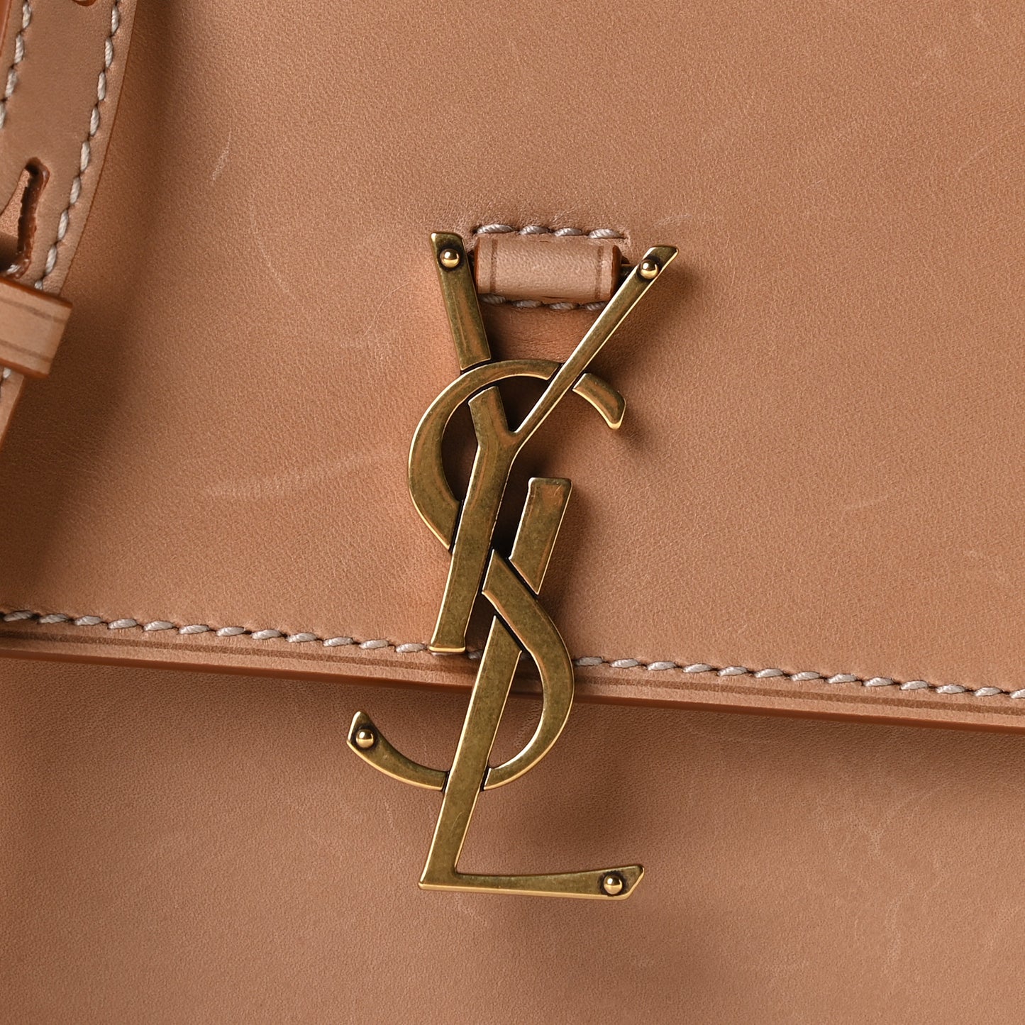 Smooth Calfskin North South Kaia Satchel Vintage Brown