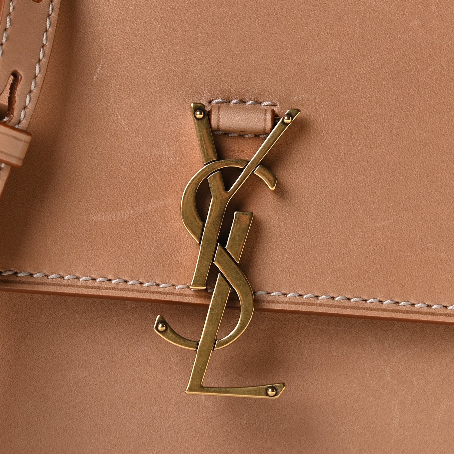 Saint Laurent Smooth Calfskin North South Kaia Satchel Vintage Brown 12 of 12