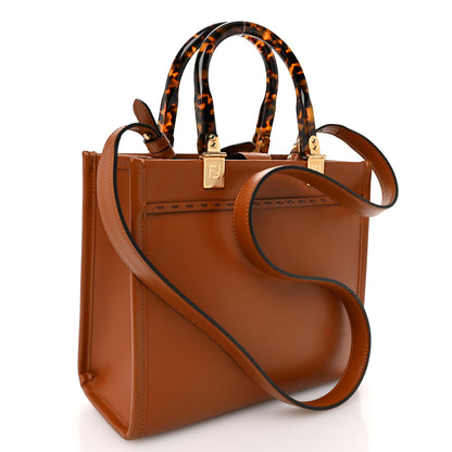 Fendi Vitello King Plexiglass Logo Embossed Small Fendi Sunshine Shopper Tote Cuoio 3 of 9