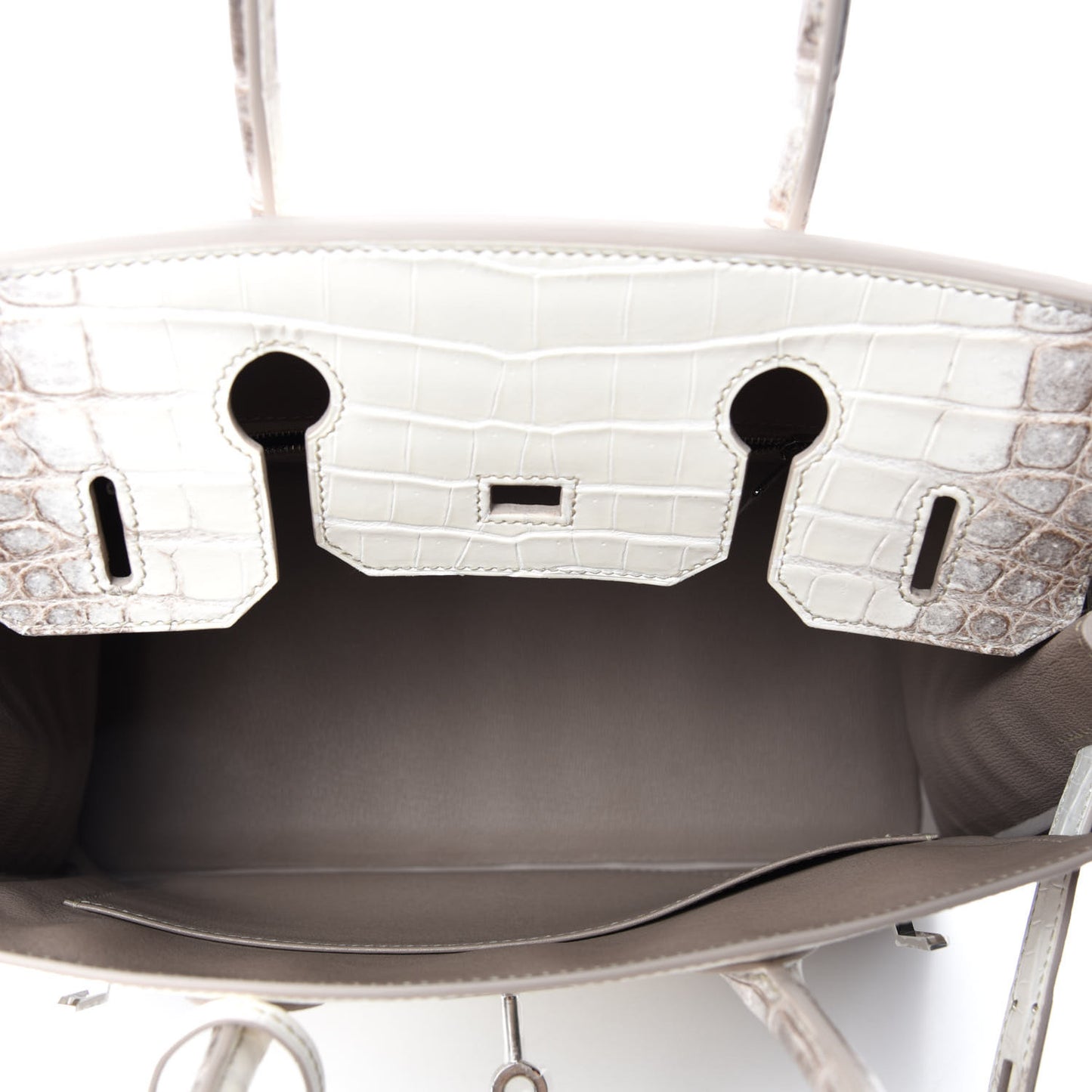 Matte Niloticus Crocodile Himalaya Birkin 30 Blanc