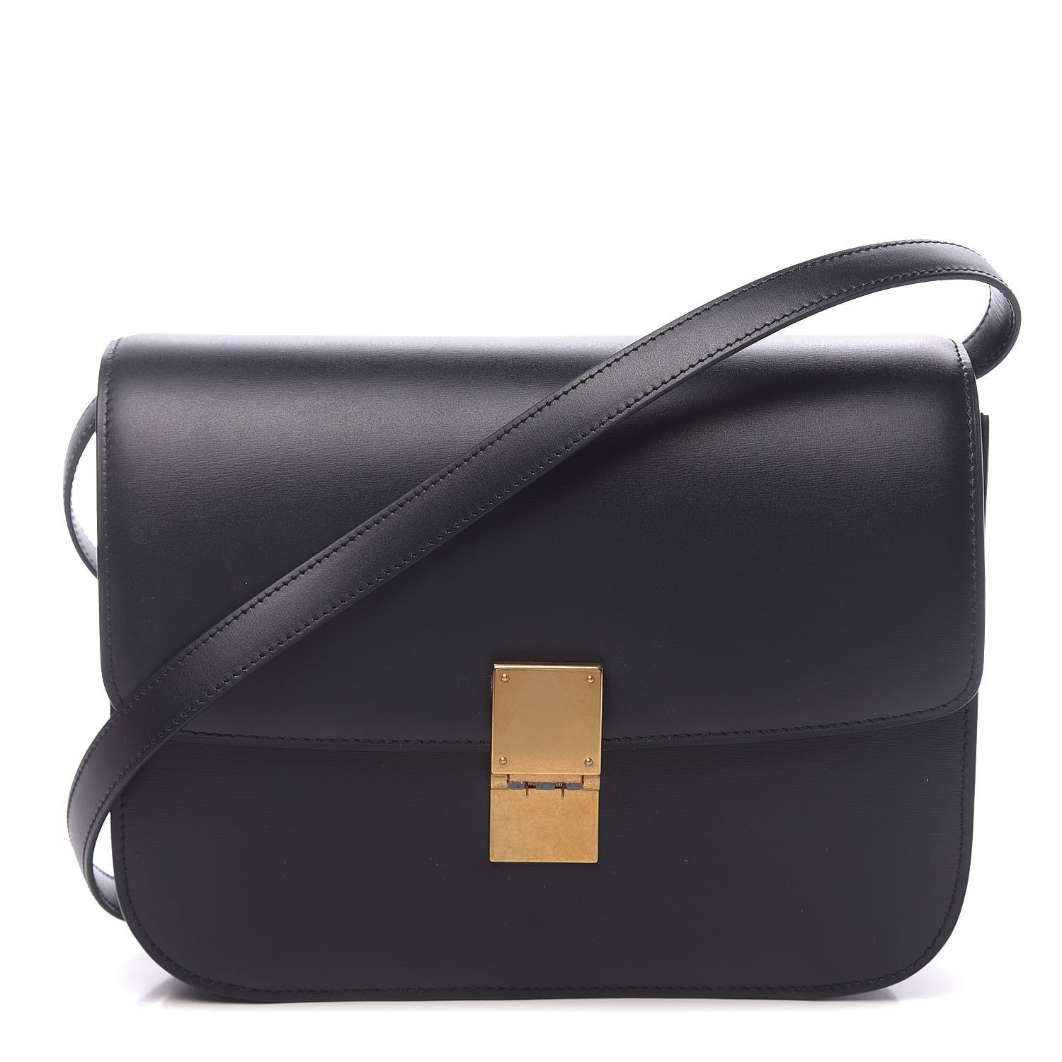 Celine Box Calfskin Medium Classic Box Flap Bag Navy 1 of 13