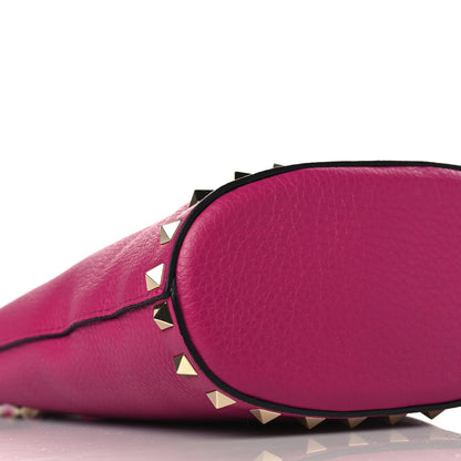 Valentino Garavani Pebbled Calfskin Rockstud Bucket Bag Rose Violet 7 of 8