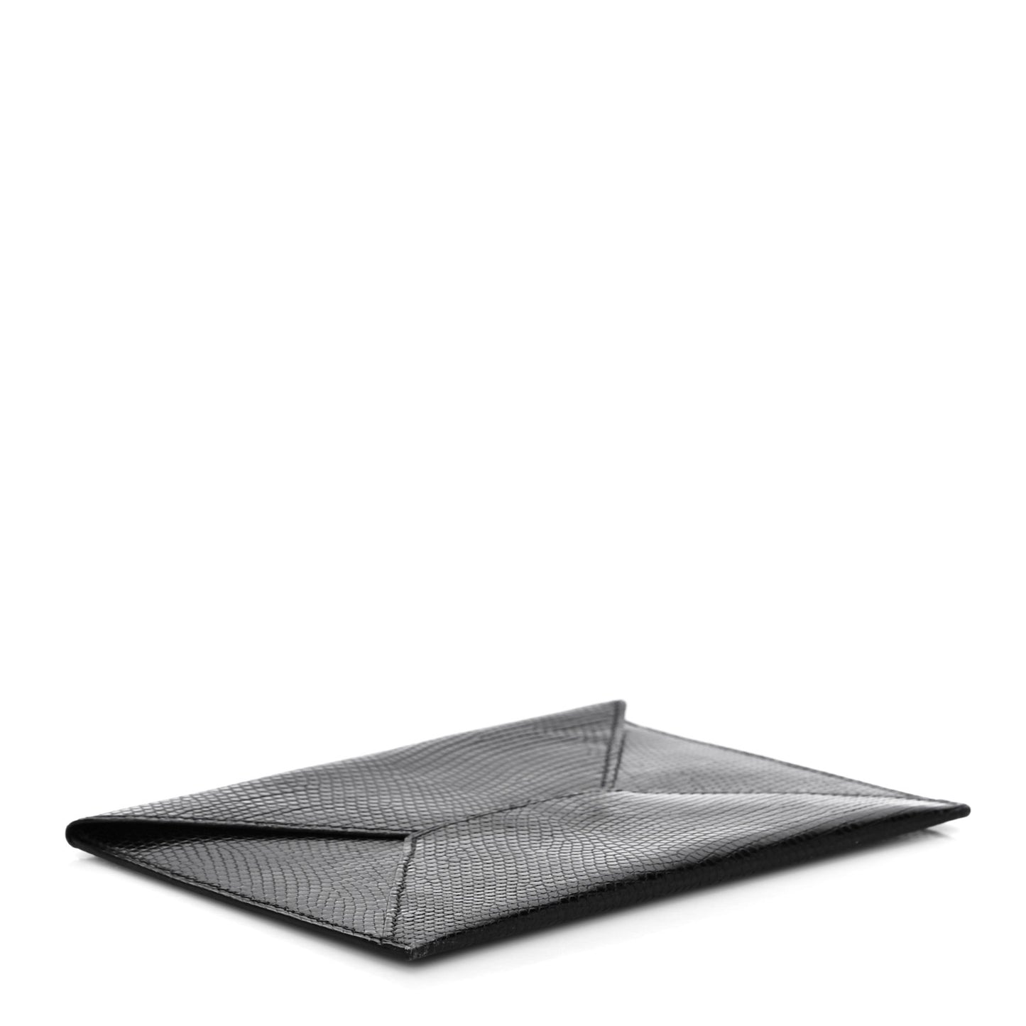 Lizard Niloticus Envelope Pouch Black
