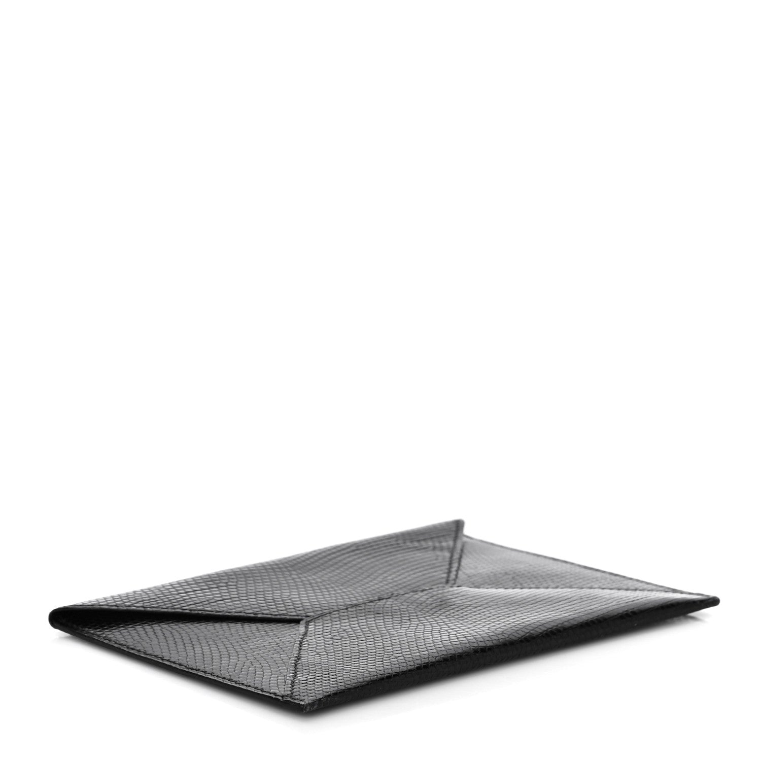 Hermes Lizard Niloticus Envelope Pouch Black 4 of 9