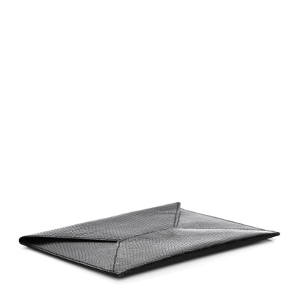 Hermes Lizard Niloticus Envelope Pouch Black 4 of 9