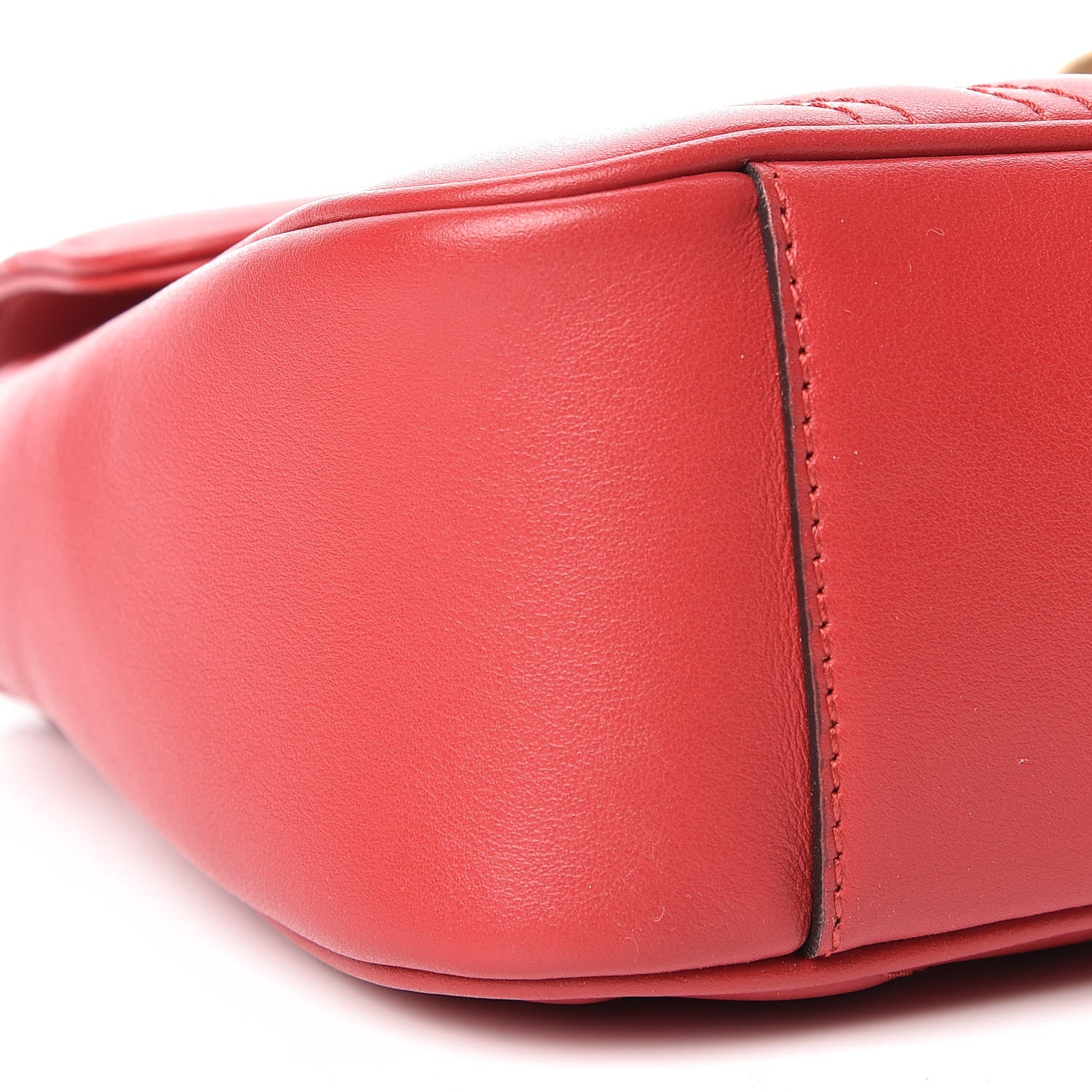 Gucci Calfskin Matelasse Small GG Marmont Shoulder Bag Hibiscus Red 8 of 9