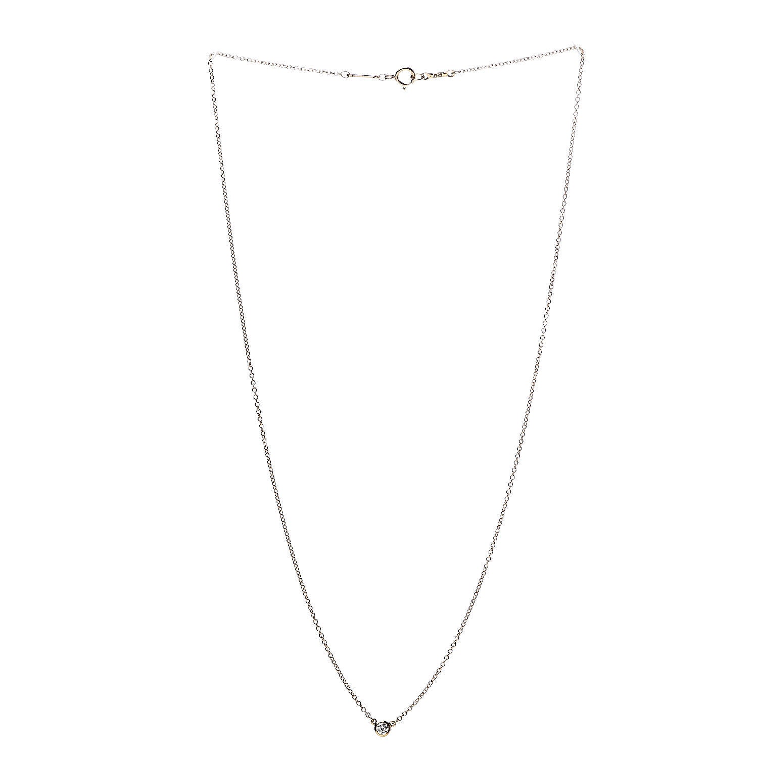 Tiffany 18K Yellow Gold Diamond .07ct Elsa Peretti Diamonds by the Yard Pendant Necklace 3 of 7