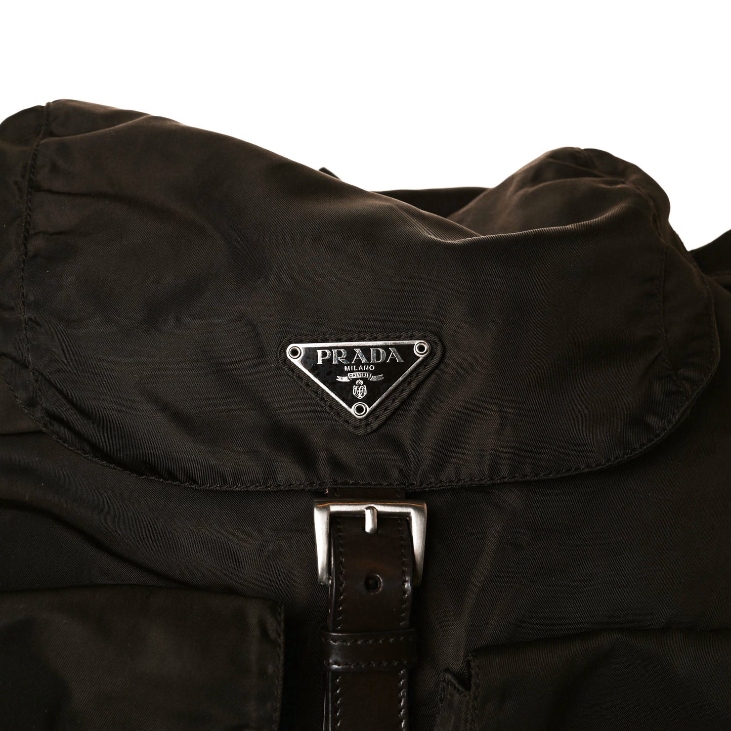 Nylon Vela Medium Backpack Dark Brown