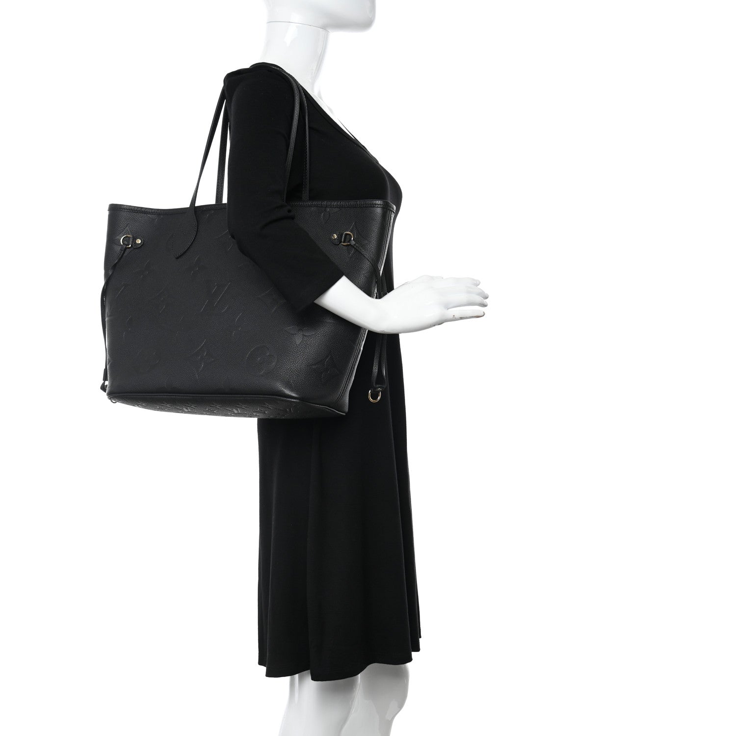 Louis Vuitton Empreinte Monogram Giant Neverfull MM Black 2 of 10