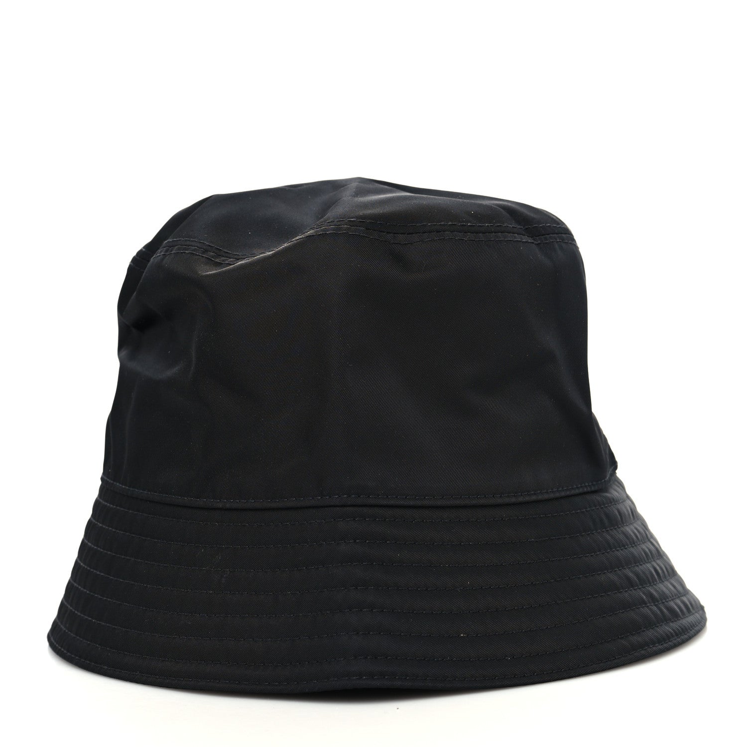 Prada Re-Nylon Metal Triangle Logo Womens Bucket Hat S Black 4 of 7