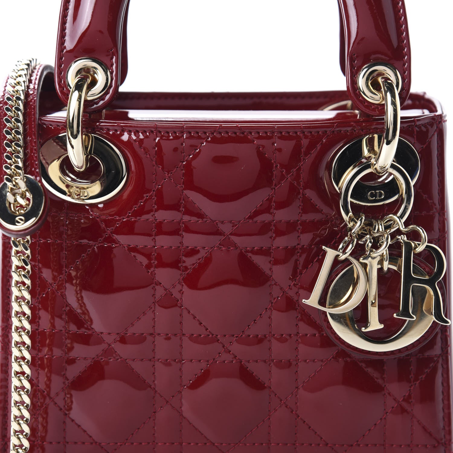 Christian Dior Patent Cannage Mini Lady Dior Red 11 of 11