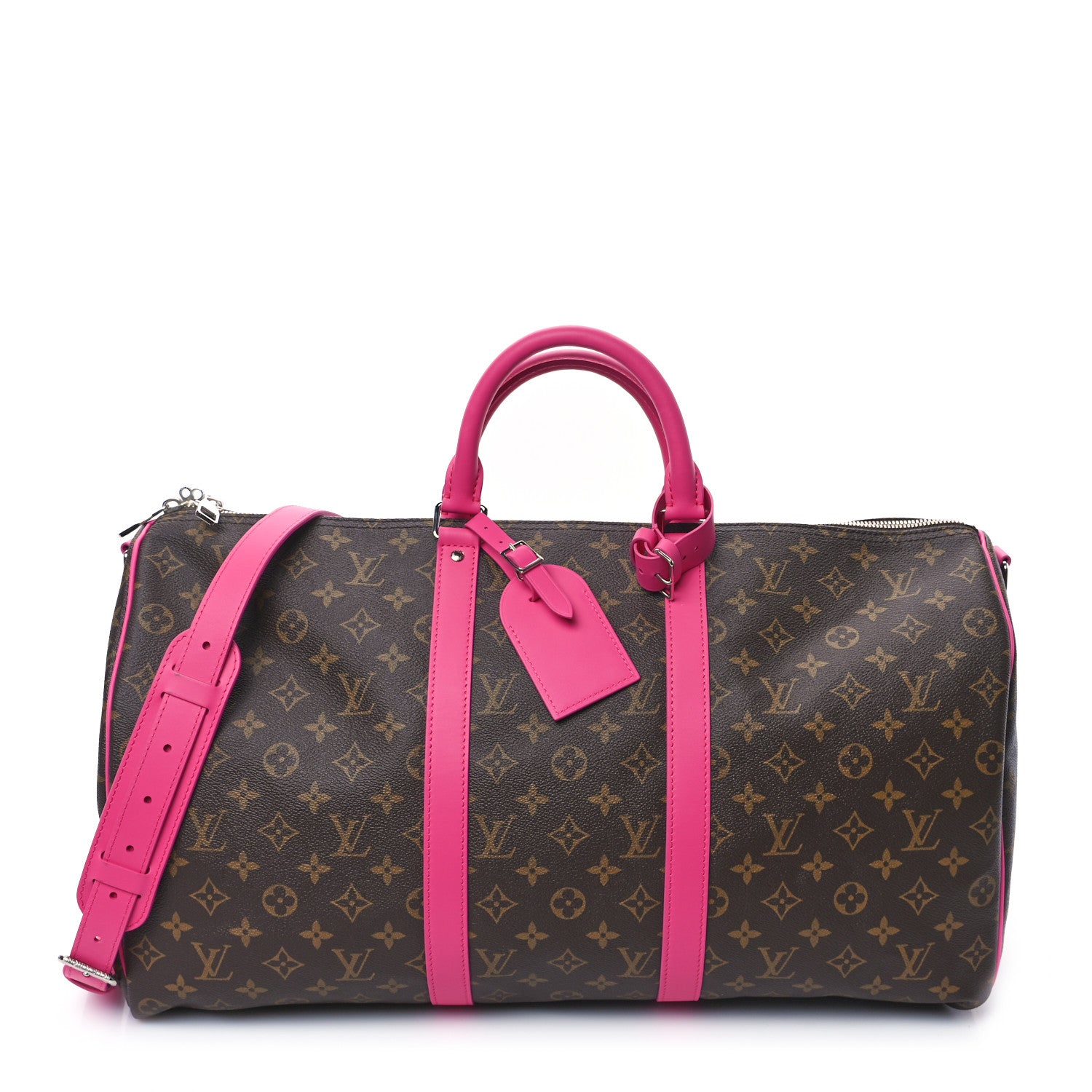 Louis Vuitton Monogram Macassar Keepall Bandouliere 50 Fuchsia 1 of 10