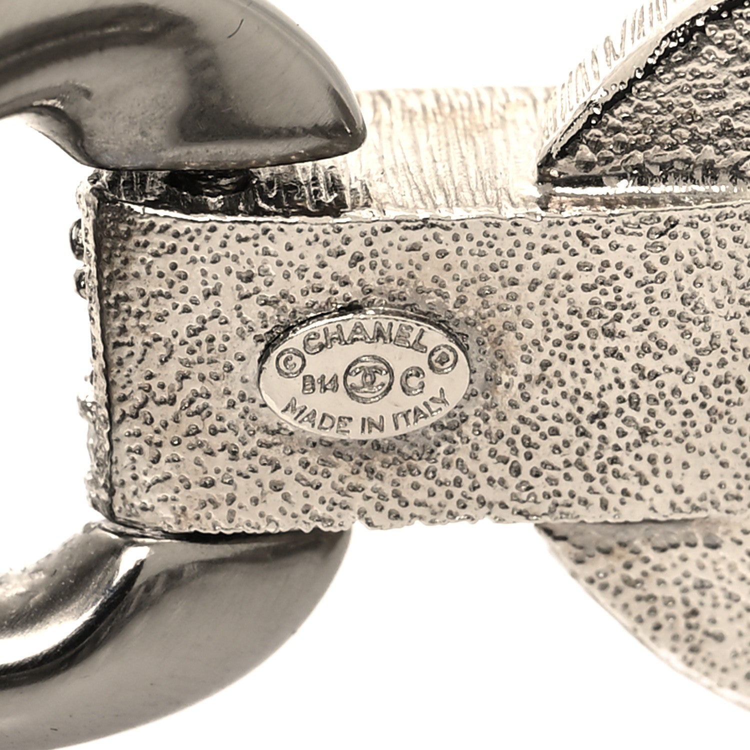 Chanel Crystal Chain Link CC Bracelet Ruthenium 4 of 5
