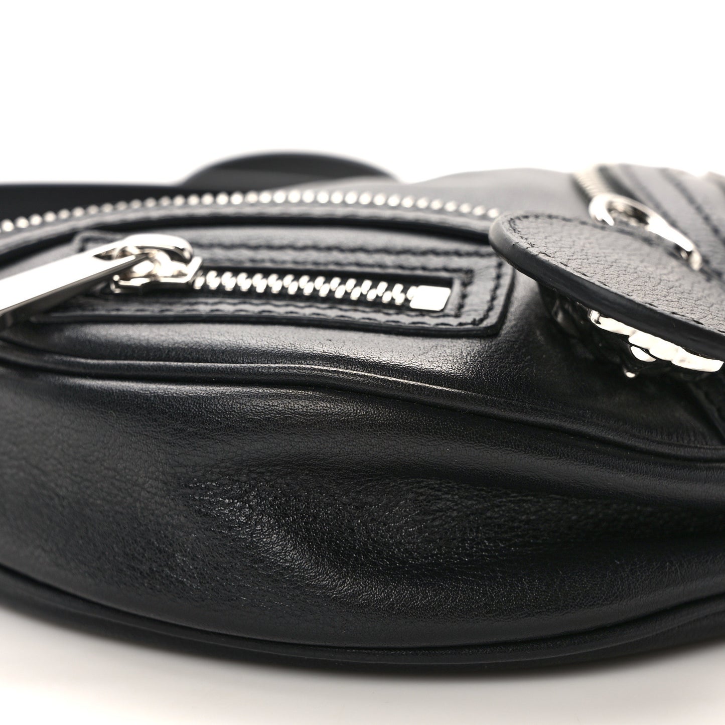 Calfskin Mini Repeat Zip Hobo Black