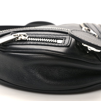 Versace Calfskin Mini Repeat Zip Hobo Black 7 of 8