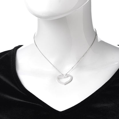 Cartier 18K White Gold Diamond Large Hearts and Symbols Pendant Necklace 2 of 6