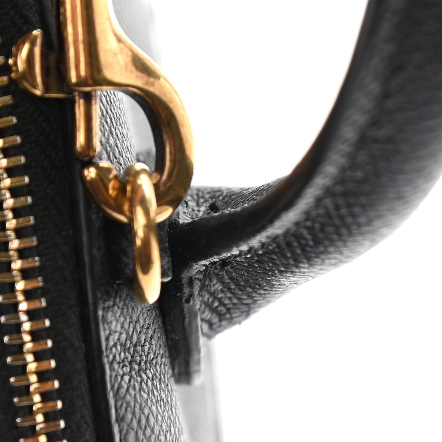 Signature Grained Calfskin XXS Ville Top Handle Bag Black White