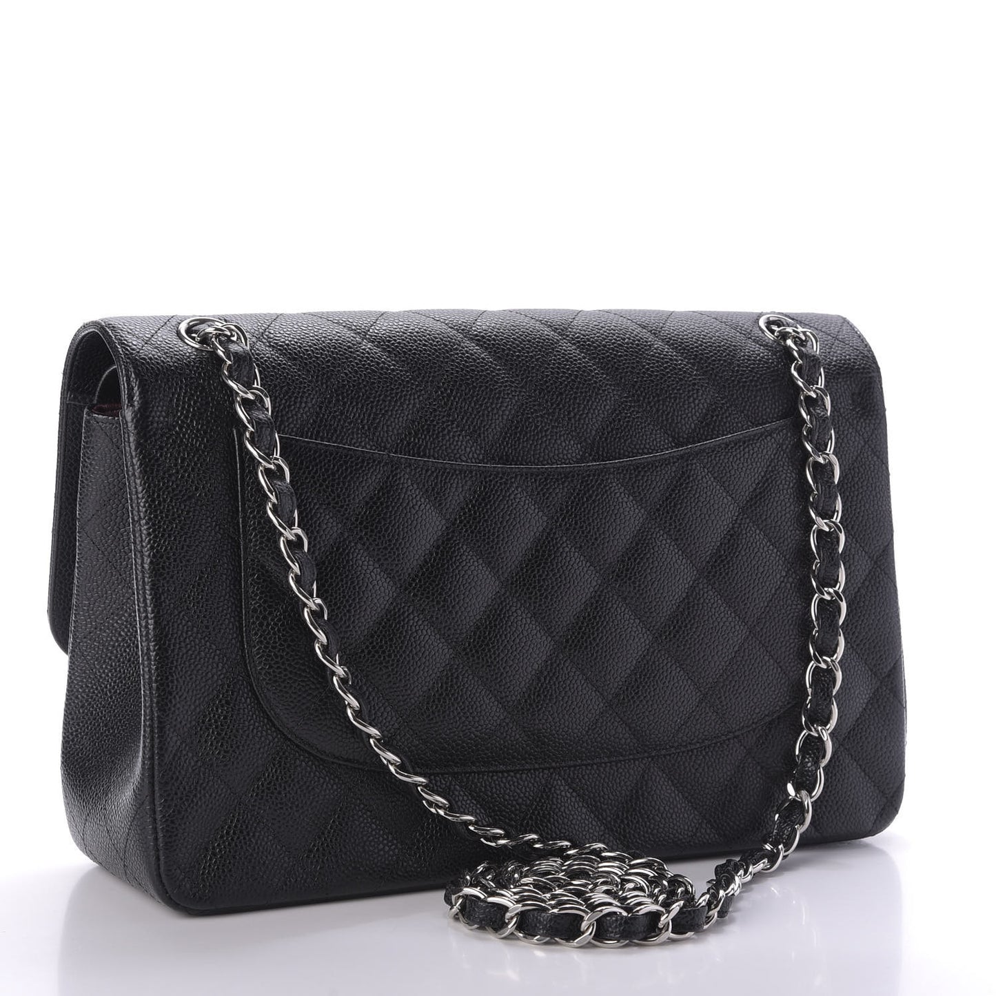 Caviar Quilted Jumbo Double Flap Black