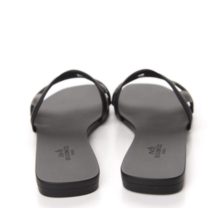 Hermes Rubber Aloha Sandals 37 Black 5 of 10