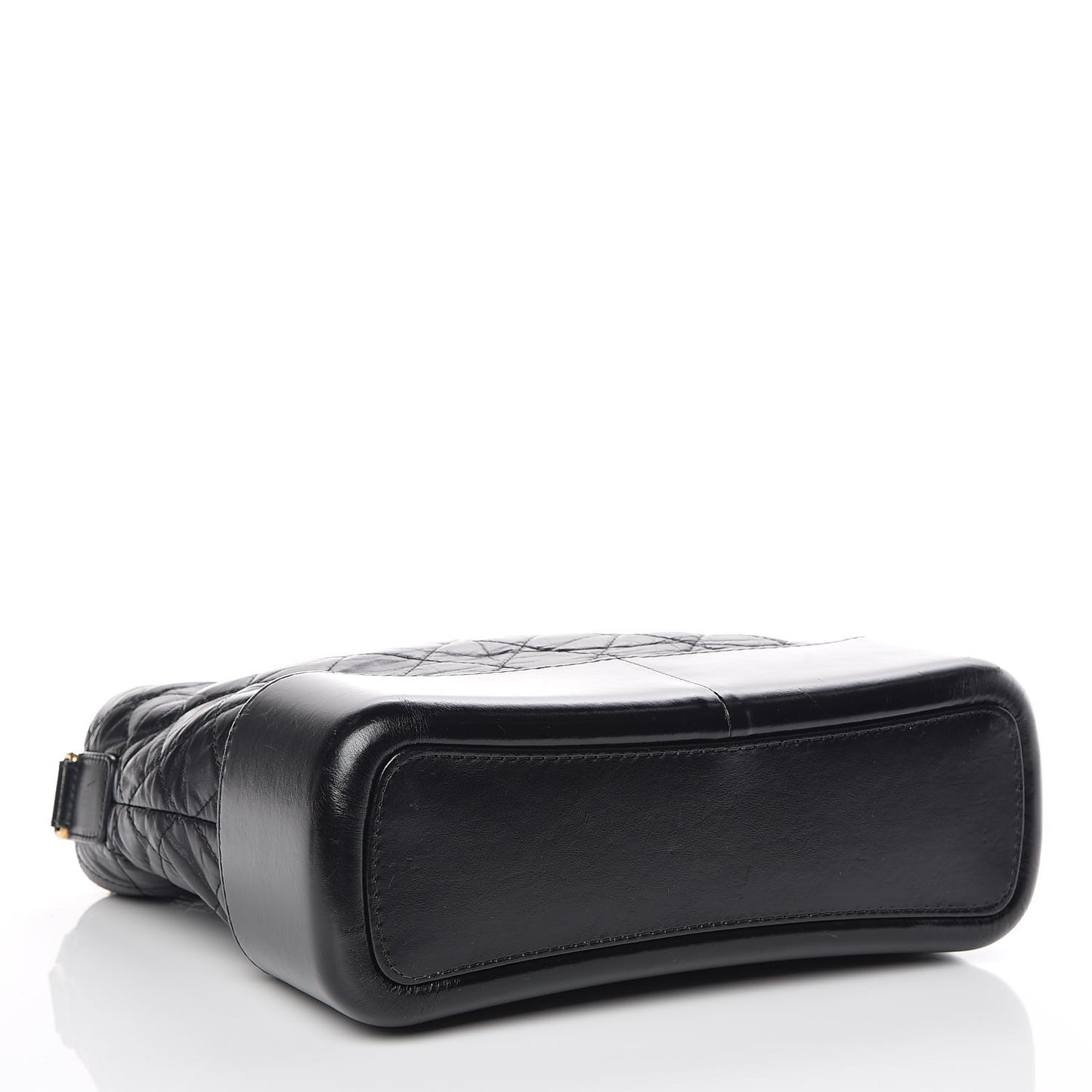 Aged Calfskin Quilted Medium Gabrielle Hobo Black
