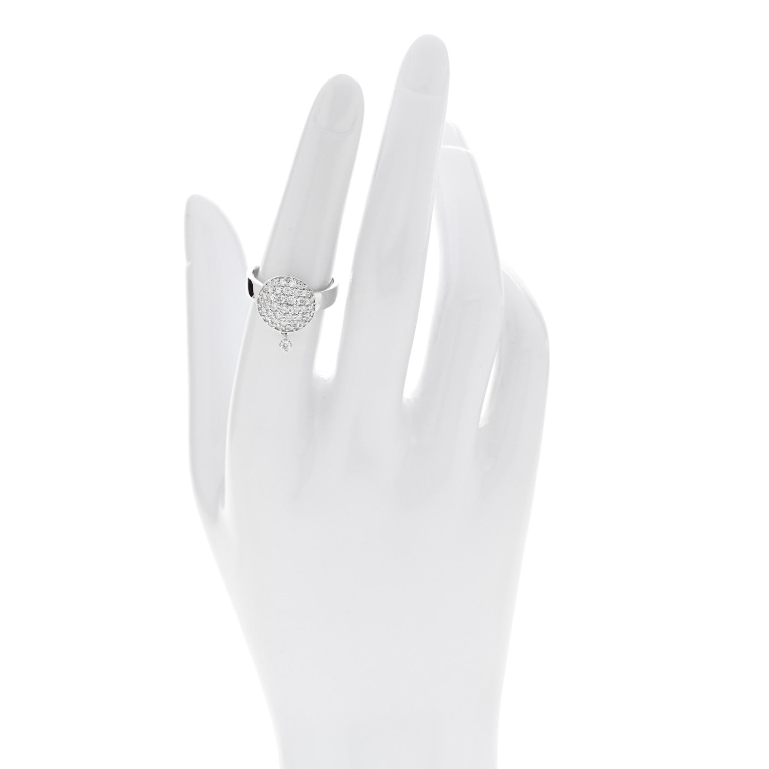 Parker & West by FASHIONPHILE 18K White Gold Diamond .60ctw Round Pave Charm Ring  53 6.25 2 of 9