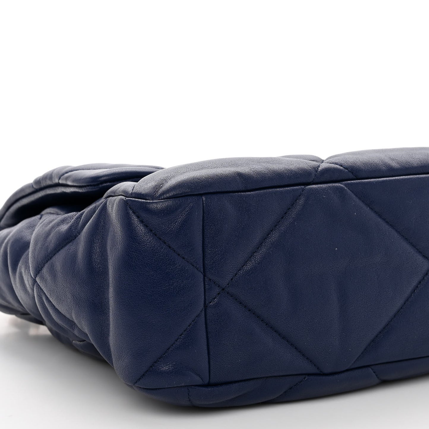 Goatskin Quilted Large Chanel 19 Flap Dark Blue