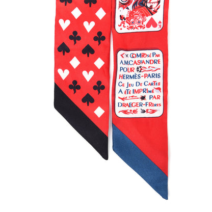 Hermes Silk Jeu de Cartes Twilly Rouge Black Ardoise 4 of 5