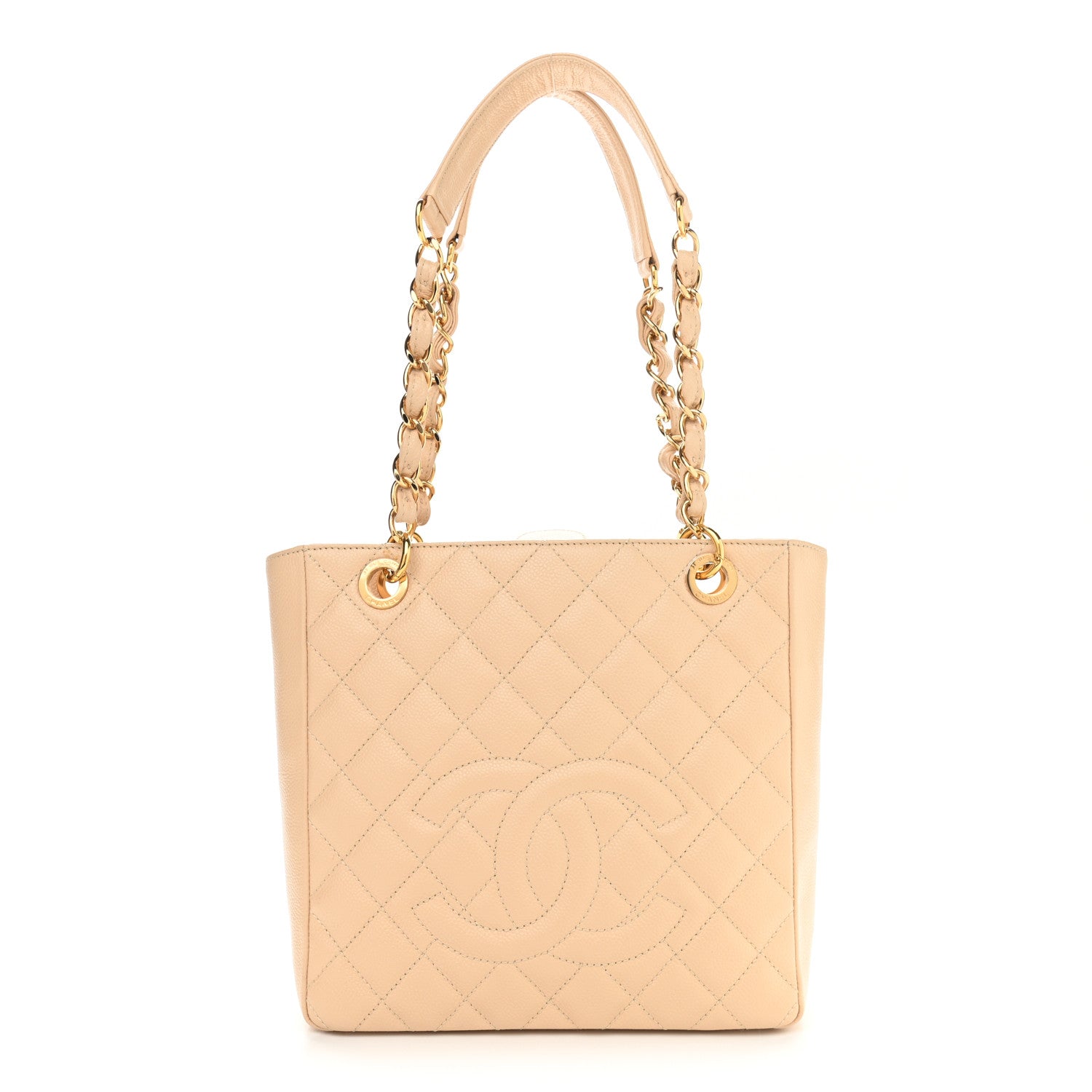 Chanel Caviar Quilted Petit Shopping Tote PST Beige Clair 1 of 12