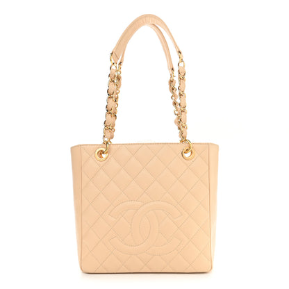 Chanel Caviar Quilted Petit Shopping Tote PST Beige Clair 1 of 12