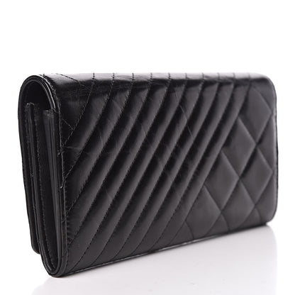 Chanel Glazed Calfskin Quilted Coco Boy Large Gusset Flap Wallet Black 3 of 12