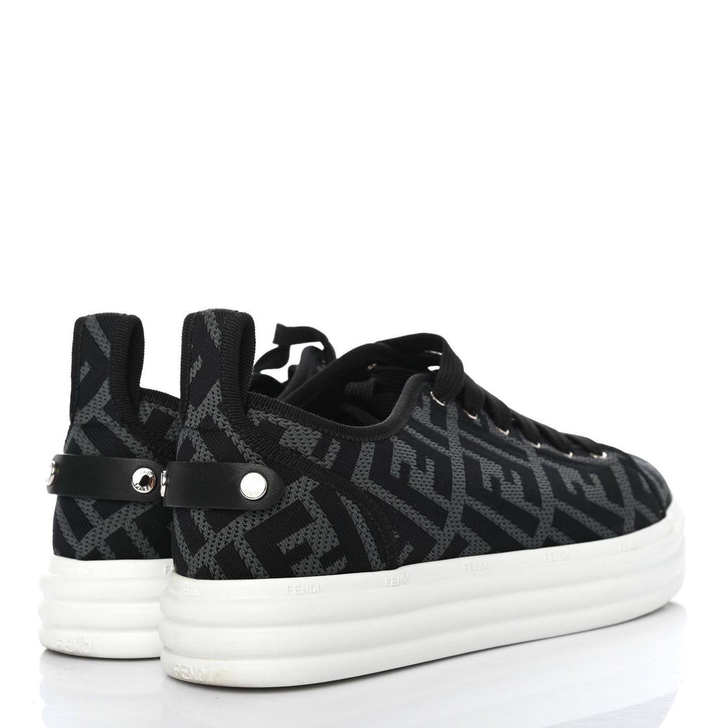 Fabric FF Micro-Perforated Rise Low Top Sneakers 37.5 Charcoal Black